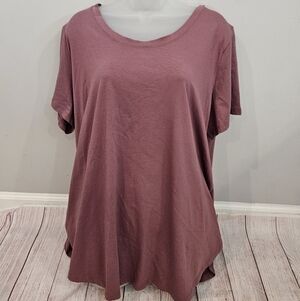 Women's Short Sleeve Mauve Tee 1X NWT